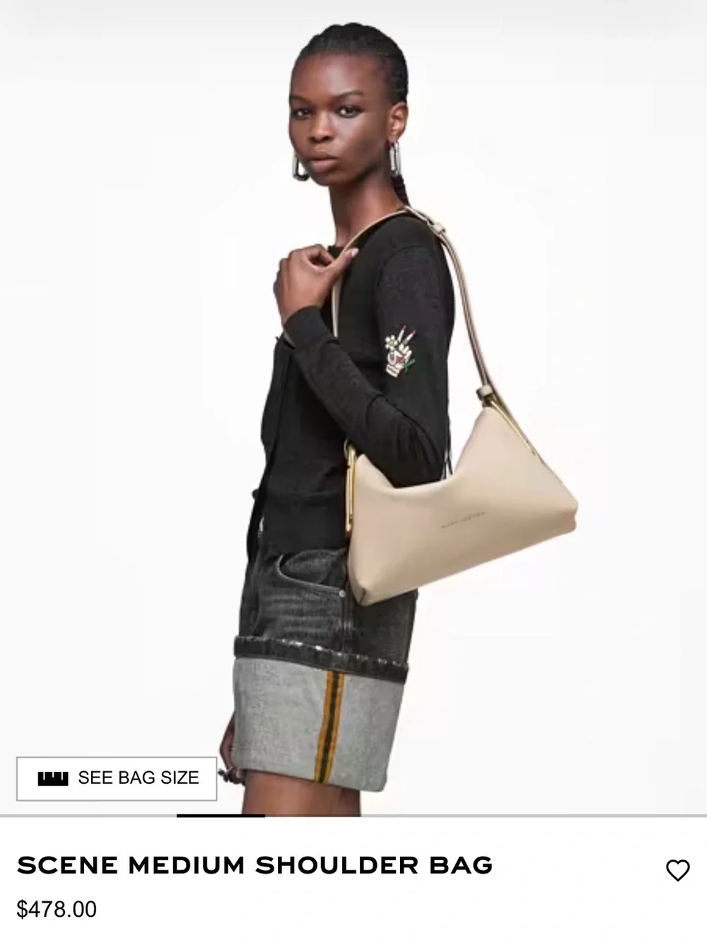 Marc Jacobs Taupe Leather Crossbody with Gold Accents